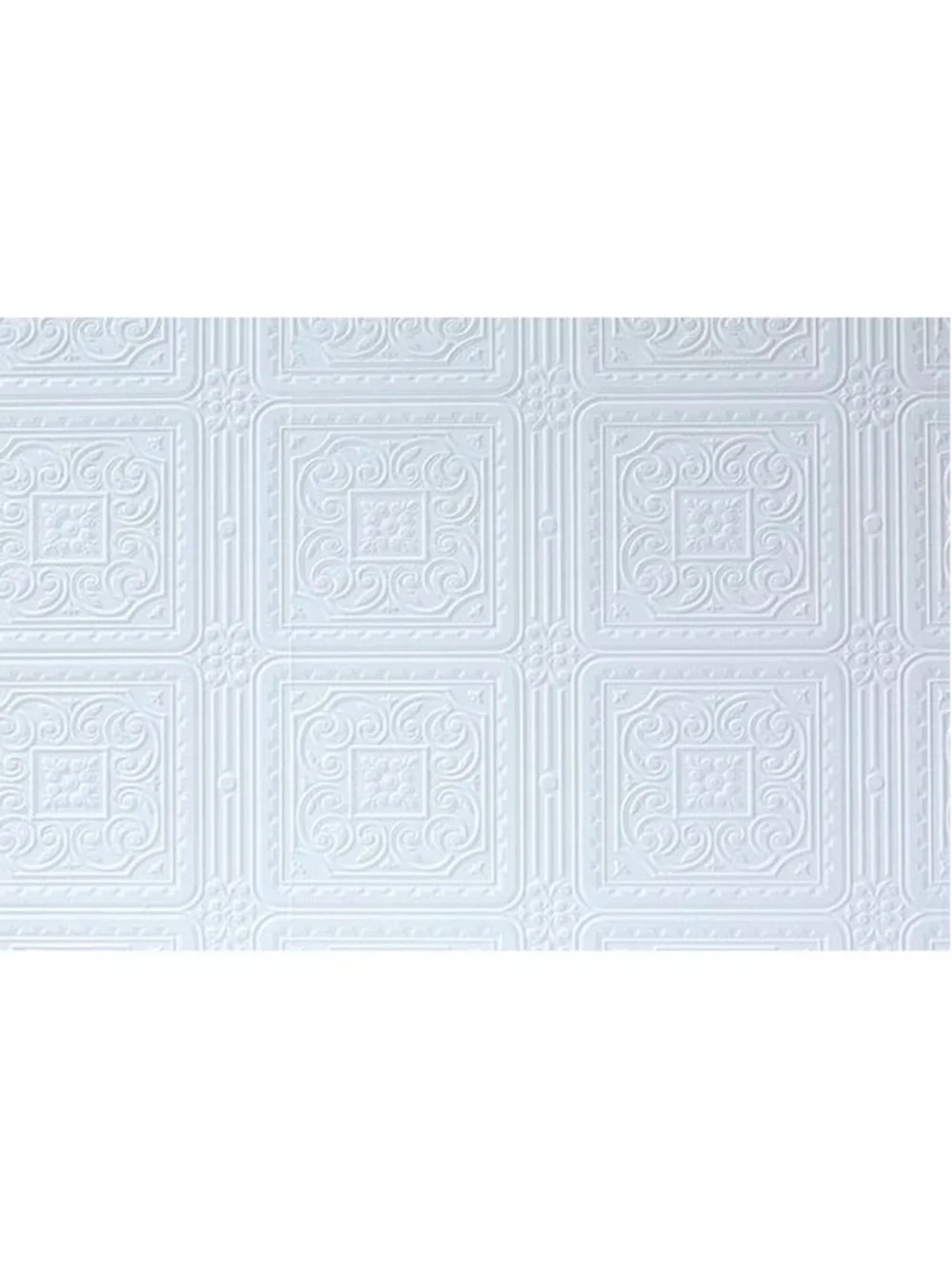 Brewster Home Anaglypta White Turner Tile Luxury Vinyl Paintable Wallpaper
